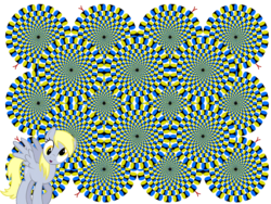Size: 1024x768 | Tagged: safe, artist:normanb88, derpy hooves, pegasus, pony, g4, female, mare, optical illusion, rotating snakes illusion, solo, trippy