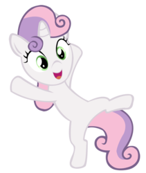 Size: 503x597 | Tagged: safe, artist:durpy, sweetie belle, pony, unicorn, g4, female, filly, jumping, open mouth, simple background, solo, transparent background, vector
