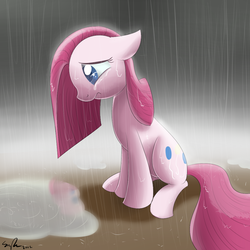 Size: 1024x1024 | Tagged: dead source, safe, artist:sirpayne, pinkie pie, g4, pinkamena diane pie, rain, sad, tumblr