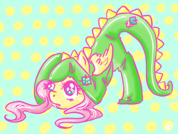 Size: 1210x911 | Tagged: safe, artist:valkyrieskies, fluttershy, pony, g4, costume, eyestrain warning, female, solo