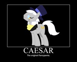 Size: 750x600 | Tagged: safe, caesar, count caesar, earth pony, pony, g4, hat, male, monocle and top hat, motivational poster, solo, stallion