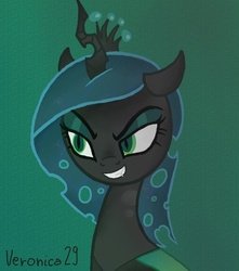 Size: 709x801 | Tagged: dead source, safe, artist:veronica29pl, queen chrysalis, changeling, changeling queen, g4, crown, jewelry, regalia