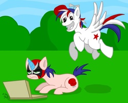 Size: 1548x1260 | Tagged: dead source, safe, artist:nintendo-nut1, pony, homestar runner, ponified, strong bad