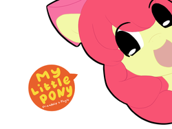 Size: 800x600 | Tagged: safe, artist:leimy, apple bloom, earth pony, pony, g4, azumanga daioh, crossover, female, open mouth, parody, solo, style emulation