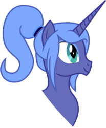 Size: 800x966 | Tagged: source needed, safe, artist:durger, princess luna, pony, g4, alternate hairstyle, bust, female, high ponytail, ponytail, portrait, profile, s1 luna, simple background, solo, transparent background, vector