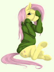 Size: 843x1124 | Tagged: dead source, safe, artist:cartoonlion, fluttershy, g4, blushing, bottomless, clothes, partial nudity, sweater, sweatershy