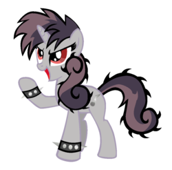 Size: 900x887 | Tagged: safe, artist:bronyboy, sweetie belle, pony, unicorn, g4, bracelet, female, goth, mare, metal, older, older sweetie belle, punk, simple background, solo, spiked wristband, sweetie punk, transparent background