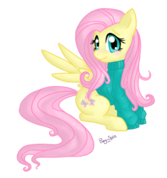 Size: 986x1055 | Tagged: safe, artist:pony-spiz, fluttershy, pony, g4, blushing, bottomless, clothes, cute, female, looking at you, partial nudity, shyabetes, simple background, sitting, solo, sweater, sweatershy, transparent background