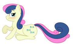 Size: 3019x1868 | Tagged: safe, artist:krekka01, bon bon, sweetie drops, earth pony, pony, g4, adorabon, blushing, cute, female, mare, profile, simple background, solo, white background