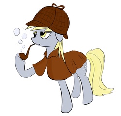 Size: 1373x1325 | Tagged: safe, derpy hooves, pegasus, pony, g4, bubble, cape, clothes, female, hat, mare, solo