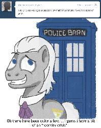 Size: 1008x1267 | Tagged: safe, doctor whooves, time turner, earth pony, pony, g4, animated, ask, askdrwhooves, bowtie, crossover, eighth doctor, eleventh doctor, fez, fifth doctor, first doctor, fourth doctor, hat, ninth doctor, ponified, second doctor, seventh doctor, sixth doctor, tardis, tenth doctor, the doctor, third doctor