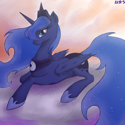 Size: 2000x2000 | Tagged: safe, artist:bloodkiaser923, princess luna, pony, g4, female, high res, solo