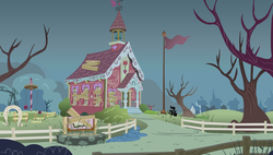 Size: 5760x3273 | Tagged: safe, artist:boneswolbach, g4, hearts and hooves day (episode), season 2, background, no pony, ponyville schoolhouse, school