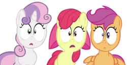 Size: 6179x3200 | Tagged: safe, artist:boneswolbach, apple bloom, scootaloo, sweetie belle, g4, hearts and hooves day (episode), cutie mark crusaders, simple background, transparent background, vector