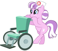 Size: 4154x3600 | Tagged: safe, artist:boneswolbach, nurse sweetheart, earth pony, pony, g4, female, mare, simple background, solo, transparent background, vector, wheelchair