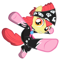 Size: 3200x3200 | Tagged: safe, artist:boneswolbach, apple bloom, earth pony, pony, g4, the show stoppers, attack, clothes, female, filly, high res, looking at you, show stopper outfits, simple background, solo, transparent background, vector