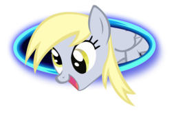 Size: 5400x3600 | Tagged: safe, artist:boneswolbach, derpy hooves, pegasus, pony, g4, female, mare, portal, simple background, solo, transparent background, vector