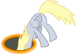 Size: 5040x3600 | Tagged: safe, artist:boneswolbach, derpy hooves, pegasus, pony, g4, female, mare, portal, simple background, solo, transparent background, vector