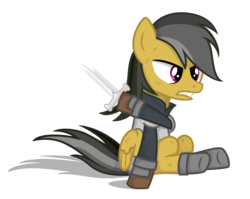 Size: 5805x4625 | Tagged: safe, artist:shadowdark3, daring do, g4, absurd resolution, cosplay, isildur, lord of the rings, narsil, simple background, sword, transparent background, vector