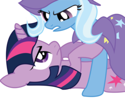 Size: 2550x2083 | Tagged: safe, artist:infitima, trixie, twilight sparkle, g4, high res, simple background, transparent background, vector