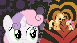 Size: 1920x1080 | Tagged: safe, artist:shadowdark3, apple bloom, applejack, sweetie belle, g4, vector, wallpaper