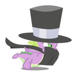 Size: 7000x7000 | Tagged: safe, artist:shadowdark3, spike, dragon, g4, owl's well that ends well, absurd resolution, cape, clothes, dastardly spike, hat, simple background, solo, spikely whiplash, transparent background, vector