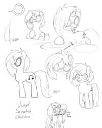 Size: 1600x2000 | Tagged: safe, artist:valcron, dj pon-3, octavia melody, vinyl scratch, g4, sketch