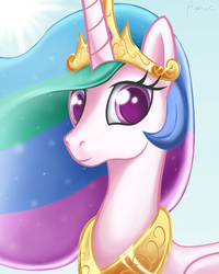 Size: 2000x2500 | Tagged: safe, artist:angerelic, princess celestia, alicorn, pony, g4, bust, colored pupils, female, high res, solo