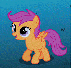 Size: 466x450 | Tagged: safe, screencap, scootaloo, pegasus, pony, owl's well that ends well, season 1, animated, bouncing, cropped, cute, cutealoo, female, filly, foal, hopping, jumping, pronking, solo