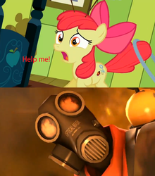 Size: 1085x1233 | Tagged: safe, edit, edited screencap, screencap, apple bloom, earth pony, pony, g4, the cutie pox, comic, female, filly, pyro, this will end in tears