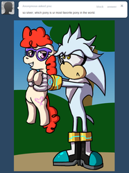 Size: 640x860 | Tagged: artist needed, source needed, useless source url, safe, twist, ask silver the hedgehog, g4, crossover, glasses, male, silver the hedgehog, sonic the hedgehog (series)