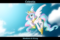 Size: 1366x914 | Tagged: source needed, safe, artist:misskatto, artist:natilokijung, princess celestia, g4