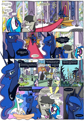 Size: 1670x2384 | Tagged: safe, artist:nastylady, dj pon-3, octavia melody, princess luna, vinyl scratch, alicorn, earth pony, pony, unicorn, g4, comic, english, female, male, mare, stallion, throne room