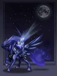 Size: 3048x4056 | Tagged: safe, artist:gonedreamer, princess luna, pony, g4, female, magic, moon, solo