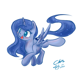 Size: 1500x1500 | Tagged: dead source, safe, artist:xcopyen002, princess luna, alicorn, pony, g4, cute, female, simple background, solo