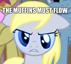 Size: 689x618 | Tagged: safe, edit, edited screencap, screencap, derpy hooves, snails, pegasus, pony, g4, background pony, caption, cropped, dune, female, image macro, impact font, mare, melange, meme, movie reference, muad'derp, rule 63, solo focus, spice, text