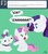 Size: 945x1062 | Tagged: safe, artist:megasweet, opalescence, rarity, sweetie belle, cat, pony, unicorn, ask smarty belle, g4, female, filly, mare, smarty belle