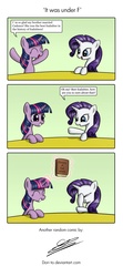 Size: 1518x3425 | Tagged: safe, artist:dori-to, rarity, twilight sparkle, g4, comic, magic, telekinesis