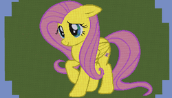 Size: 1249x711 | Tagged: safe, fluttershy, g4, image macro, meme, minecraft, minecraft pixel art, pixel art