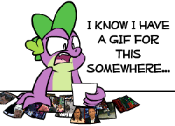 Size: 275x200 | Tagged: safe, spike, g4, animated, reaction image, trading card