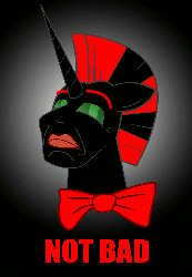 Size: 900x1300 | Tagged: safe, oc, oc only, oc:niggertron, animated, askniggertron, barack obama, meme, not bad, red and black oc