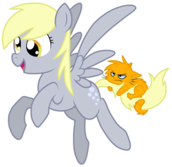 Size: 965x939 | Tagged: safe, artist:nukeleer, derpy hooves, cat, pegasus, pony, g4, female, mare, solo