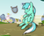 Size: 839x692 | Tagged: safe, artist:nukeleer, lyra heartstrings, pony, g4, bench, female, lyre, sitting, solo, windmill