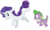 Size: 1566x948 | Tagged: safe, artist:nukeleer, rarity, spike, dragon, pony, unicorn, g4, duo, duo male and female, female, horn, male, mare, shipping fuel, simple background, tongue out, transparent background