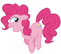Size: 1018x900 | Tagged: safe, artist:nukeleer, pinkie pie, earth pony, pony, g4, female, looking back, mare, simple background, smiling, solo, transparent background