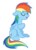 Size: 622x864 | Tagged: safe, artist:nukeleer, rainbow dash, pegasus, pony, g4, female, simple background, solo, transparent background