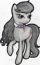 Size: 512x839 | Tagged: safe, artist:flutterwonder, octavia melody, earth pony, pony, g4, female, mare, raised hoof, solo, traditional art