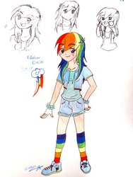 Size: 874x1165 | Tagged: safe, artist:stara23, rainbow dash, human, g4, female, humanized, solo