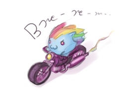 Size: 1600x1200 | Tagged: safe, rainbow dash, g4, blob, motorcycle, russian
