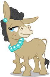 Size: 2641x4000 | Tagged: safe, artist:shelltoon, mulia mild, mule, pony, g4, mmmystery on the friendship express, ear piercing, earring, female, jewelry, necklace, piercing, simple background, solo, transparent background, vector